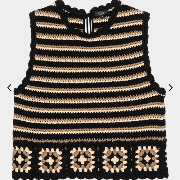 Rails Hazel Sleeveless Crochet Top Size XS Knit Boho Coastal Chic Resort Summer - Picture 2 of 8